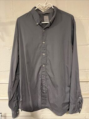 J. Crew Men's Light Gray Button-Down Cotton Shirt Broken in Chino